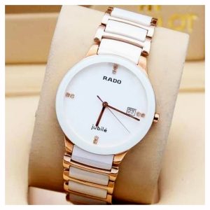 Rado Jublie White & Rose Gold Ceramic Watch Wristwatch for men waterproof